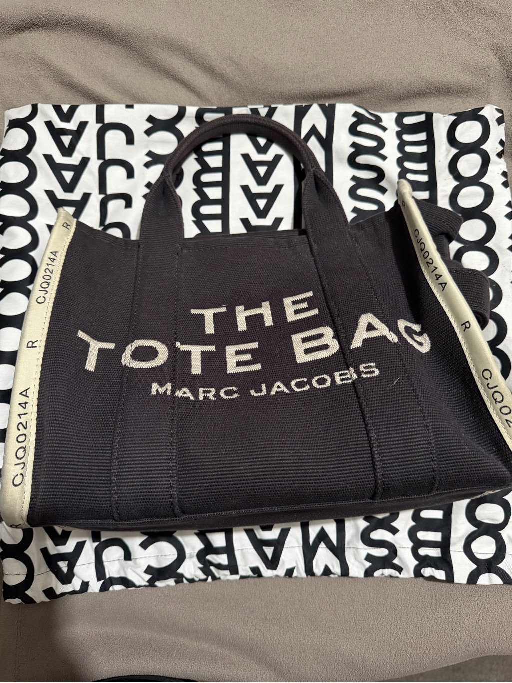 Marc Jacobs Black Canvas 'The Tote Bag' With Cream Accents